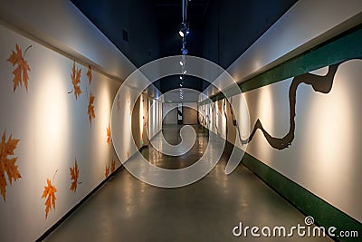 Art corridor in exhibition hall Editorial Stock Photo