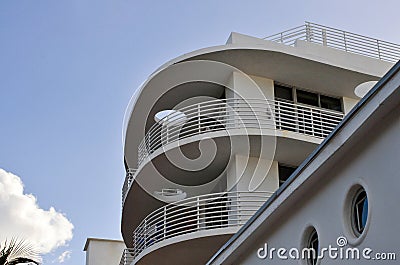Art Deco Architecture Ocean Drive in South Beach, Miami Stock Photo
