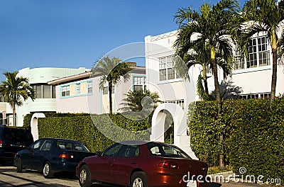 Art deco architecture South Beach Miam Stock Photo