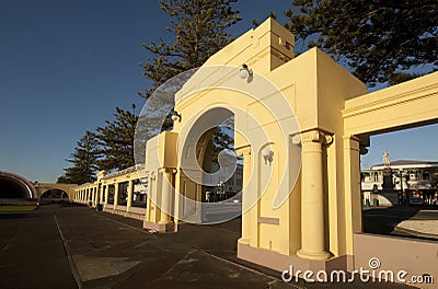 Art Deco archway in Napier city Editorial Stock Photo