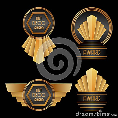 Art Deco Awards Vector Illustration