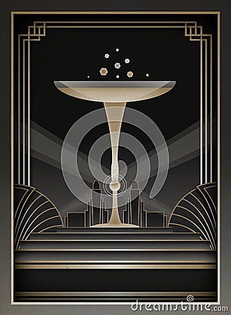 Art Deco Background and Frame Vector Illustration