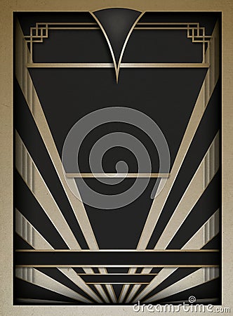 Art Deco Background and Frame Vector Illustration