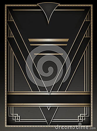 Art Deco Background and Frame Vector Illustration