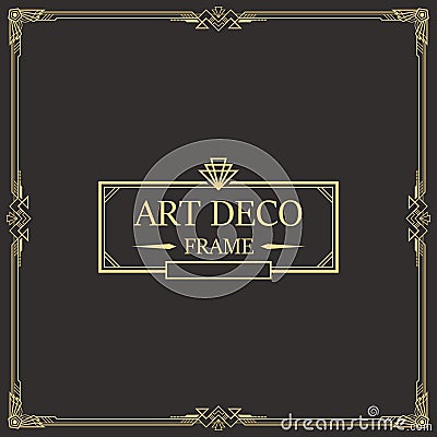 Art deco border and frame template Vector Illustration