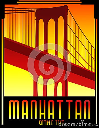 Art deco bridge vector Vector Illustration