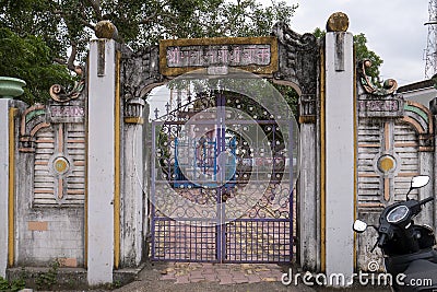 Art Deco Compound wall and gate Shree Mahatma Gandhi Chowk Bardoli Near Idar Sabarkantha Editorial Stock Photo