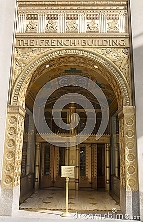 Art deco facade at The Fred F. French Building in Manhattan Editorial Stock Photo