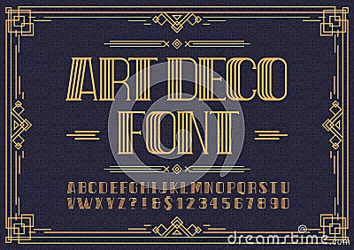 Art deco font Vector Illustration