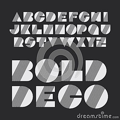 Art Deco Font Set Vector Illustration