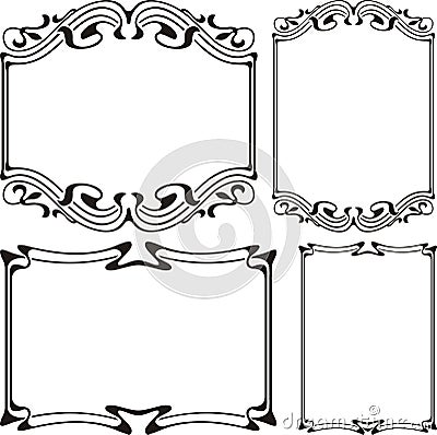 Art deco frame - black & white Vector Illustration