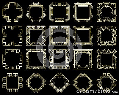 Art Deco frames set Vector Illustration