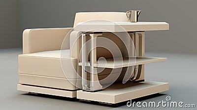 Art Deco Futurism 3d Chair Model With Refined Details Stock Photo