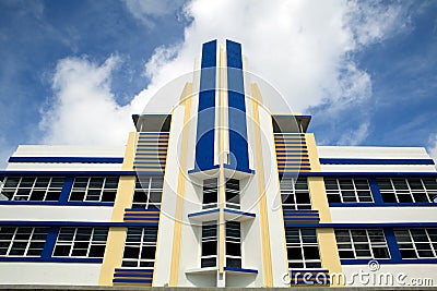 Art Deco Hotel Facade Stock Photo