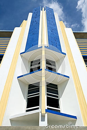 Art Deco Hotel Facade Stock Photo