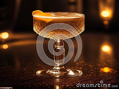 An Art Deco-inspired cocktail with a reflective surface Stock Photo