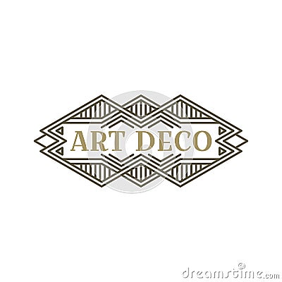 Art deco logo. Vintage label design. Retro badges. Vector Illustration