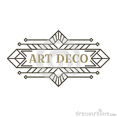 Art deco logo. Vintage label design. Retro badges. Stock Photo