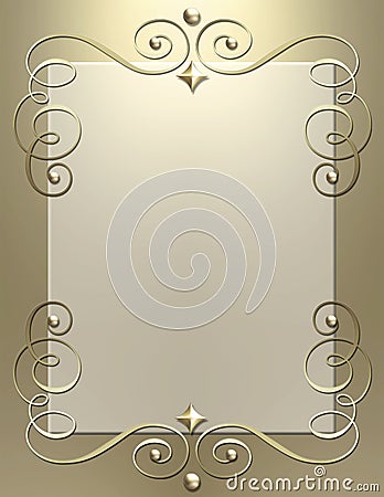 Art Deco metallic swirl frame Stock Photo