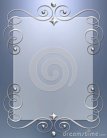 Art Deco metallic swirl frame Stock Photo