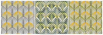 Art Deco Pattern. Seamless vector background. Vector illustration. Minimalistic geometric design. Background set. Vector Illustration