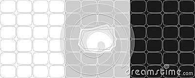 Art deco seamless pattern. Dark repeating geometric textures with linear grid. Gray, white and black. Vector Illustration