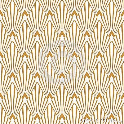 Art deco seamless pattern. Nouveau gatsby tracery. Geometric gold tile. Abstract golden roaring graphic background. Diamond fancy Stock Photo