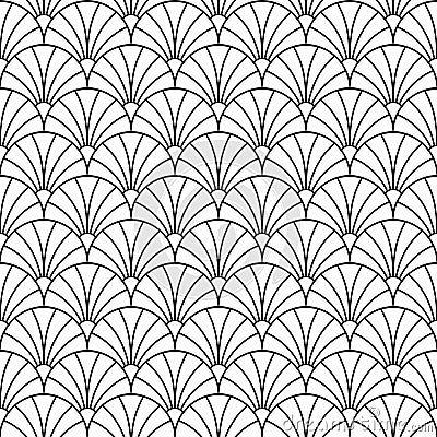 Art deco seamless pattern. Repeating abstract geometric background. Modern geometry lattice. Repeated elegant flower graphic Vector Illustration