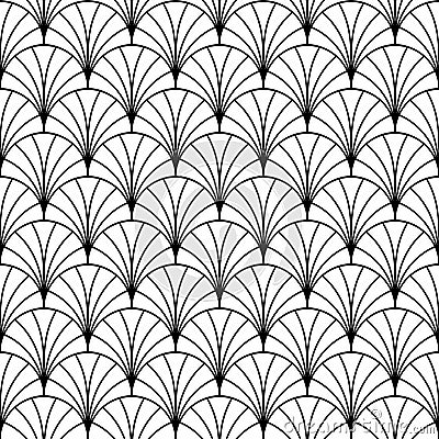 Art deco seamless pattern. Repeating abstract geometric background. Modern geometry lattice. Repeated elegant flowers graphic Vector Illustration