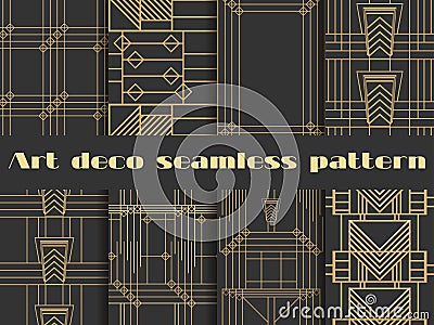 Art deco seamless patterns. Art deco geometric seamless pattern. Vector Illustration
