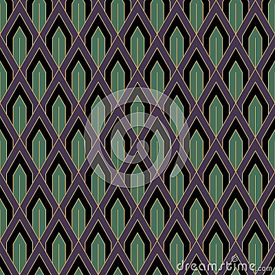 Art Deco seamless vintage wallpaper pattern. Geometric decorative pattern Stock Photo