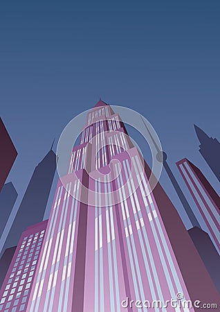 Art Deco Tower 2 Vector Illustration