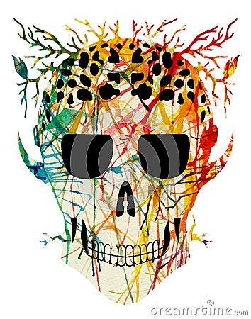 Art Abstractl Skull. Stock Photo