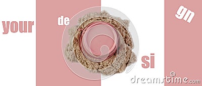 Art design collage pink decorative sand bucket. Empty space for text Stock Photo