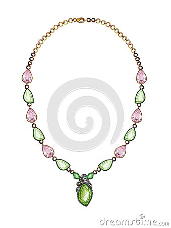 Jewelry Design Fashion Modern Art Necklace. Stock Photo