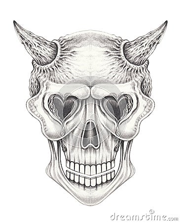 Art devil skull. Stock Photo