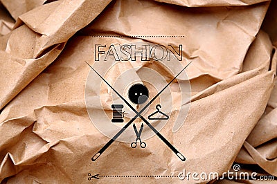 Art drawing logotip fashion or tailor Stock Photo