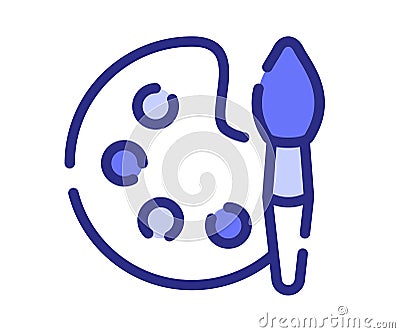 Art drawing painting single isolated icon with dash or dashed purple line style Vector Illustration