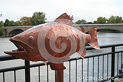 Art exhibit of a giant fish Editorial Stock Photo