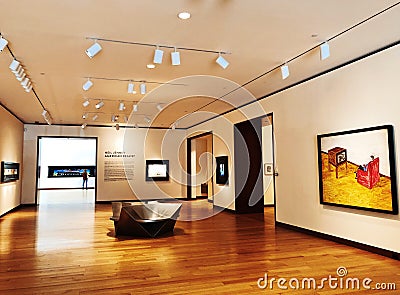 An art exhibition inside New Britain Museum of American Art Editorial Stock Photo