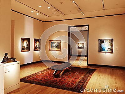 An art exhibition inside New Britain Museum of American Art Editorial Stock Photo