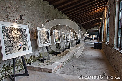 Art exhibition in Palazzo Pfanner. Lucca. Italy. Europe. Editorial Stock Photo