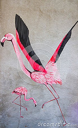 Art of flamingos Stock Photo