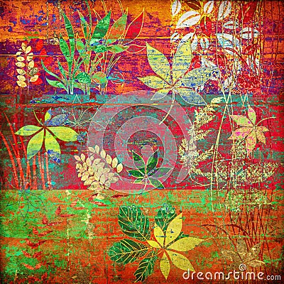 Art floral autumn background Stock Photo