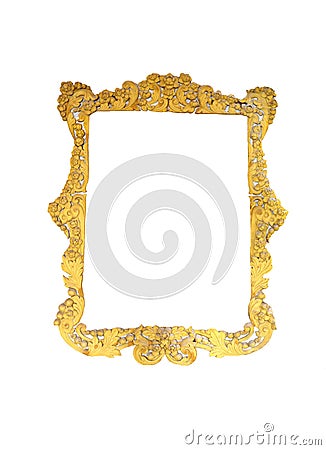 Art flourishes frame isolated on white. Stock Photo