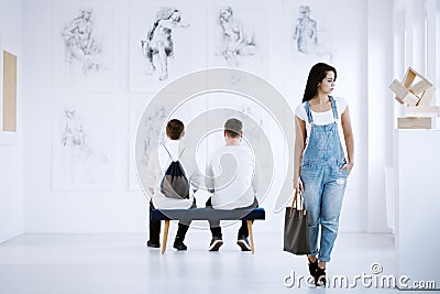 Art gallery exhibition Stock Photo