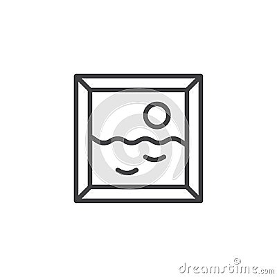 Art gallery picture outline icon Vector Illustration