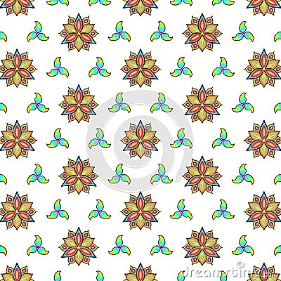 Ethnic Pattern images are used to make patterns. Cartoon Illustration