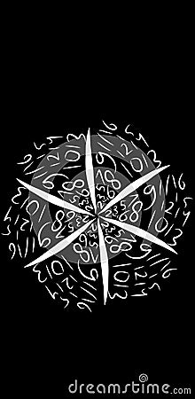 art with geometric shapes, spirals, generative or abstract art, created using algorithms or manual design Stock Photo