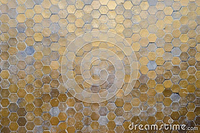 Hexagon pattren abstract wall background Stock Photo